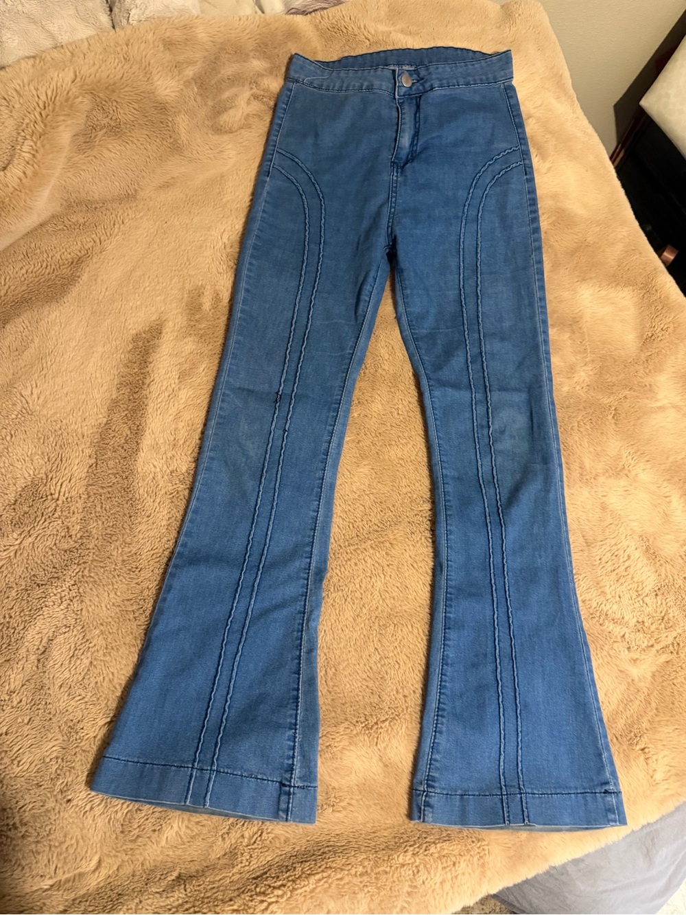 Vintage Blue Flared Denim Jeans